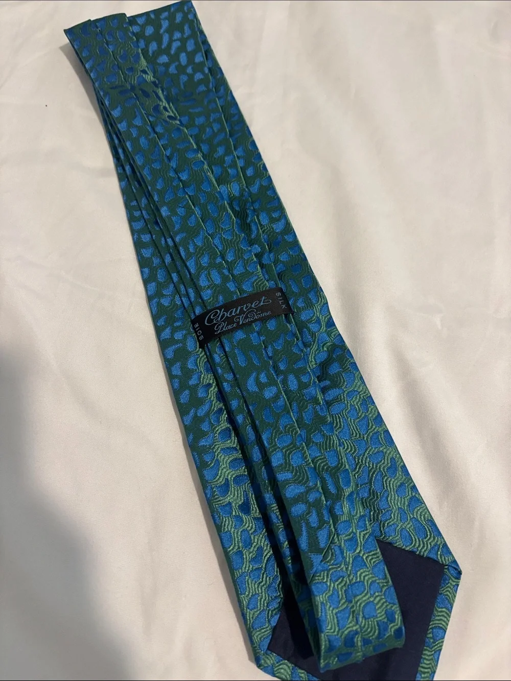 Charvet Classic Men's Blue Green Patterned Tie